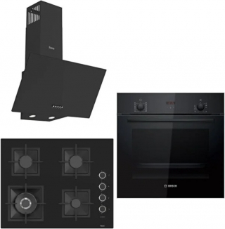 Bosch &amp;Ferre Sanremo Wok Bek - Döküm Izgara 3 lü Ankastre Set SC405-WFA + HBF512BB1T + D086