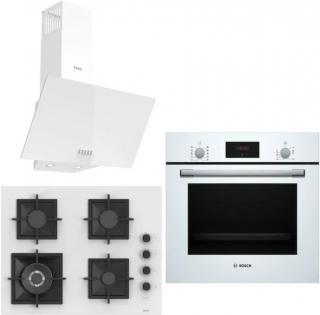 Bosch &amp;Ferre White line Ankastre Set SC406 WFA + HBF512BW1T + D087