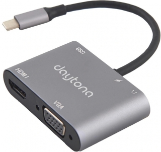 Daytona FC02 Type-C to HDMI VGA USB 3.0 Dönüştürücü