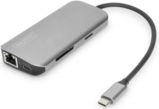 Digitus USB Type-C to HDMI USB-A USB-C SD MicroSD Ethernet Dönüştürücü