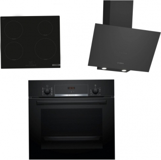 Bosch Siyah Set 287 Ankastre Set PUG61KAA5E + HBF512BB1T + DWK64PJ60T