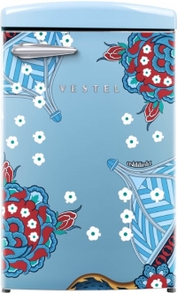 Vestel x Aslı Filinta Retro SB14211 Düş Mavisi Çini Buzdolabı