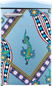 Vestel x Aslı Filinta Retro SB14211 Düş Mavisi Saz Buzdolabı
