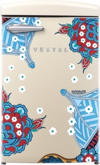 Vestel x Aslı Filinta Retro SB14611 Bej Çini Buzdolabı